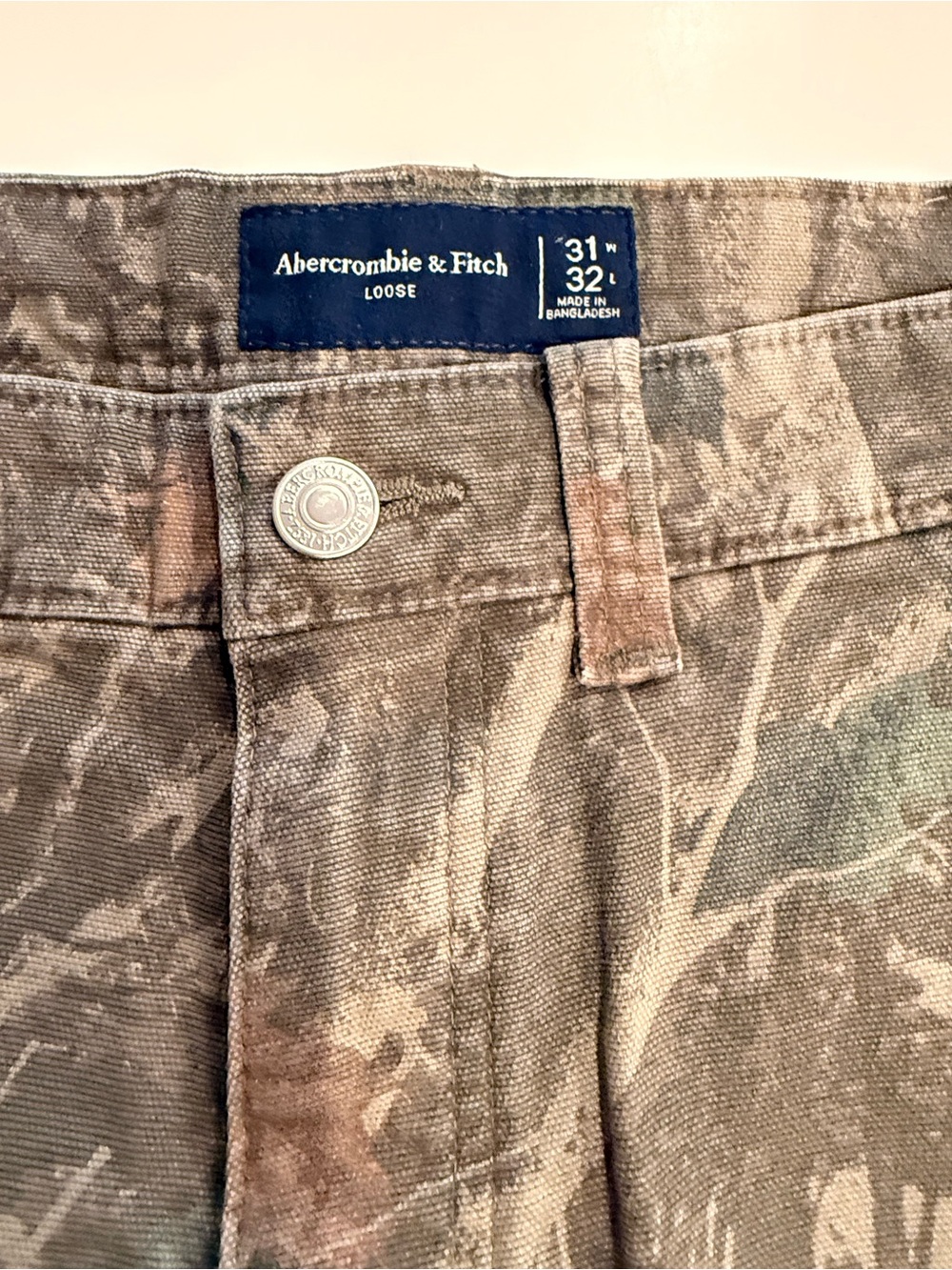 Abercrombie & Fitch Loose Fit Men's Camouflage Pants - Brown/Green